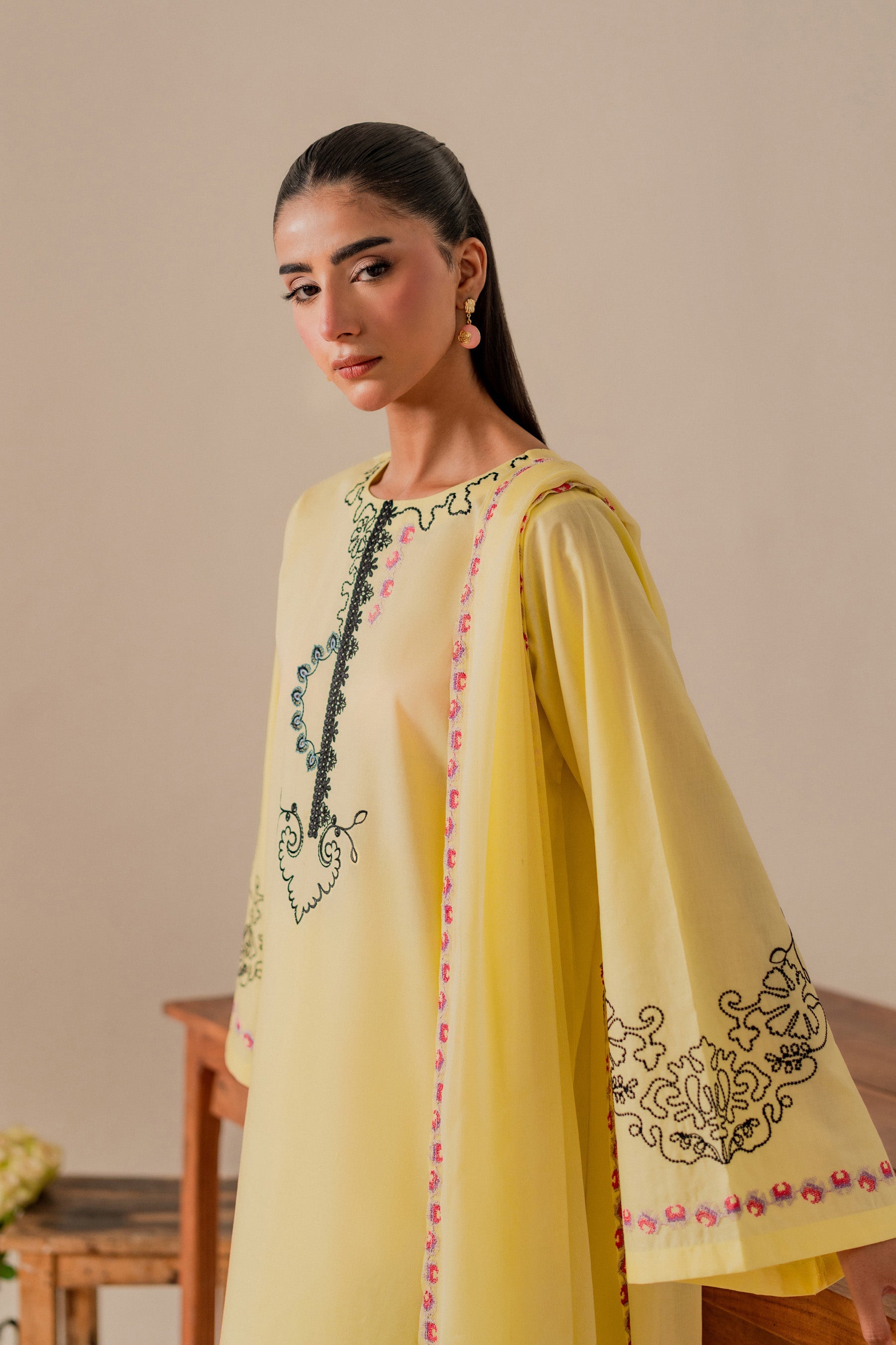 Inaya - 3pc - Butter Yellow - Noura Retail