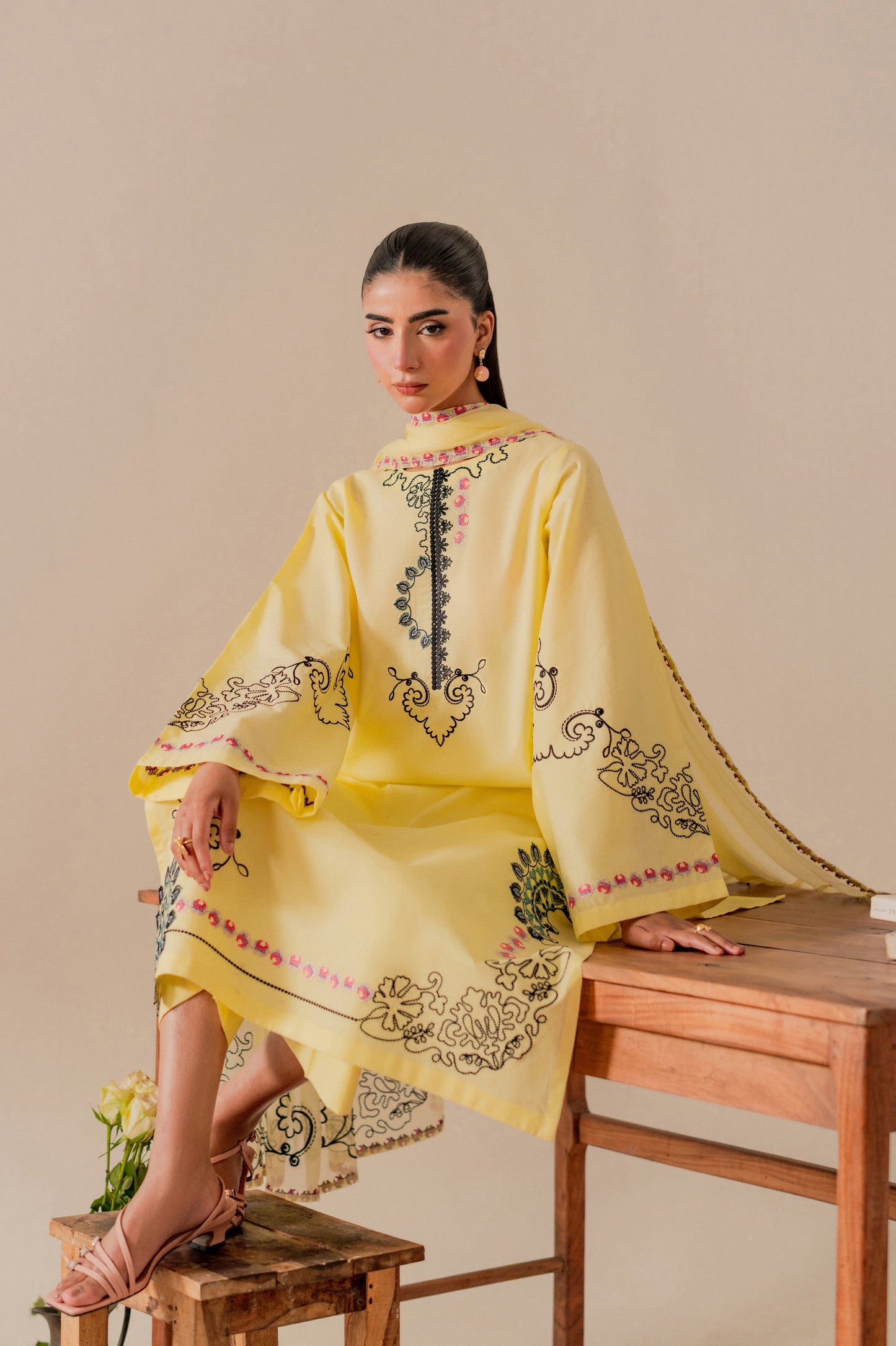Inaya - 3pc - Butter Yellow - Noura Retail