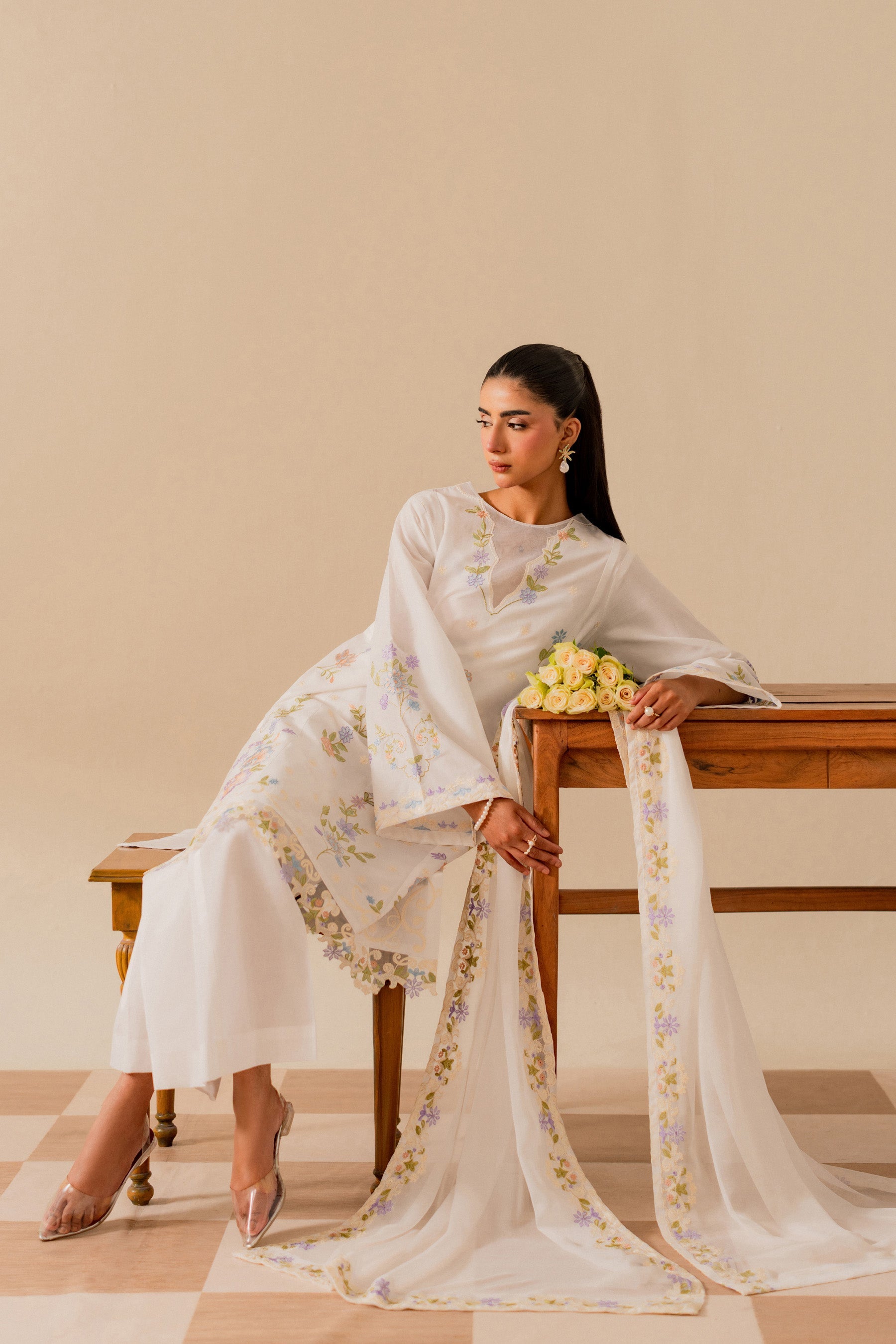 Chambeli - 3pc - White - Noura Retail
