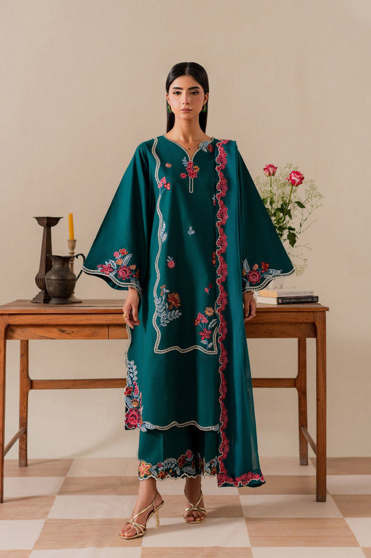 Izma - 3pc - Teal-Green - Noura Retail