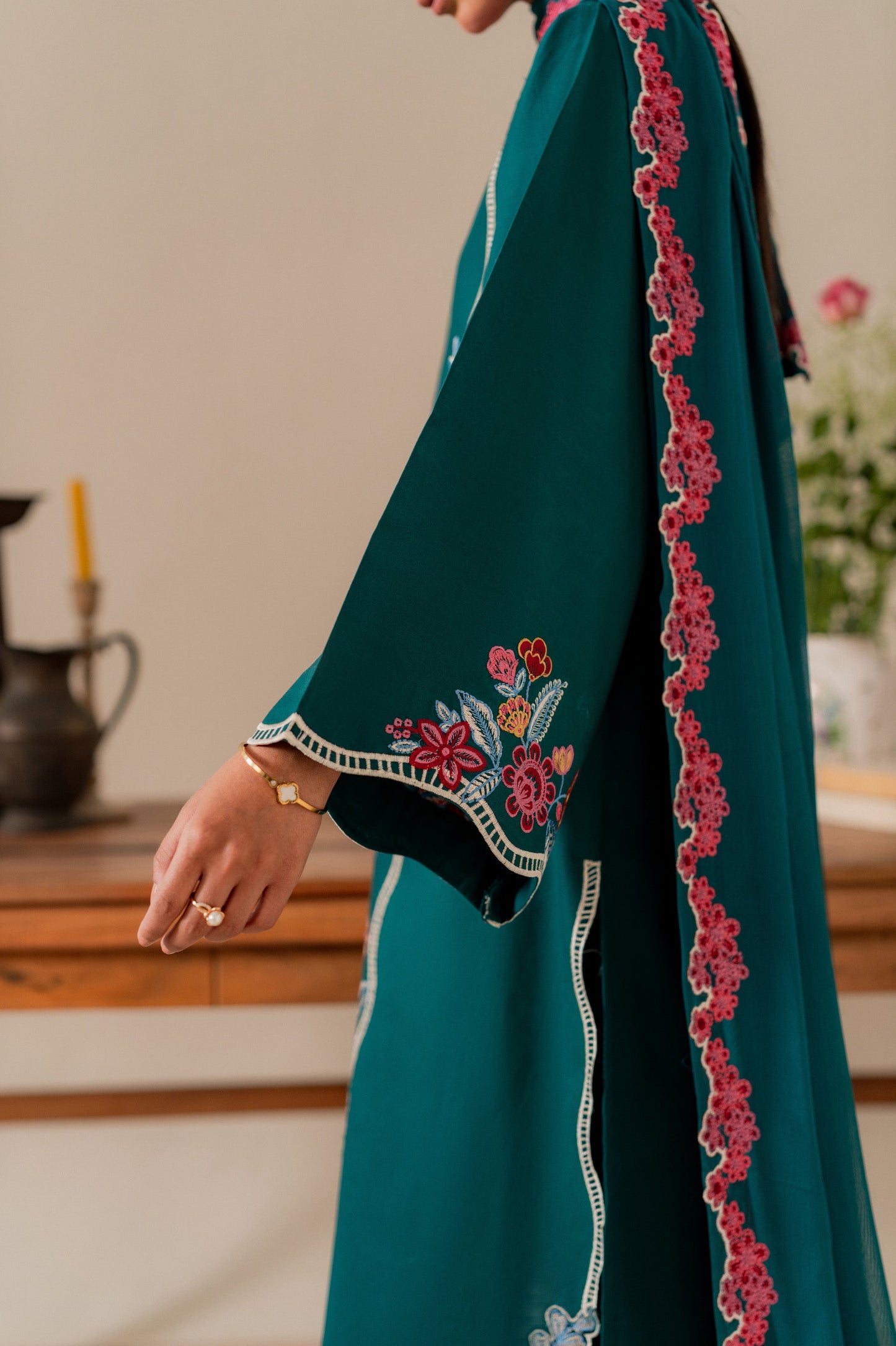 Izma - 3pc - Teal-Green - Noura Retail