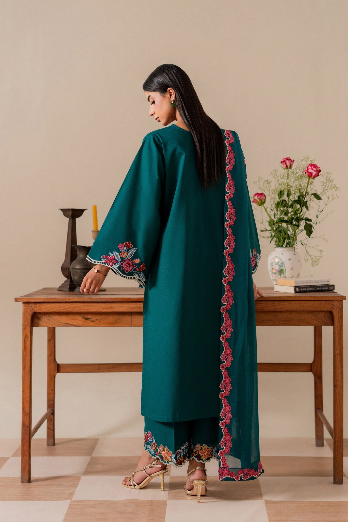 Izma - 3pc - Teal-Green - Noura Retail