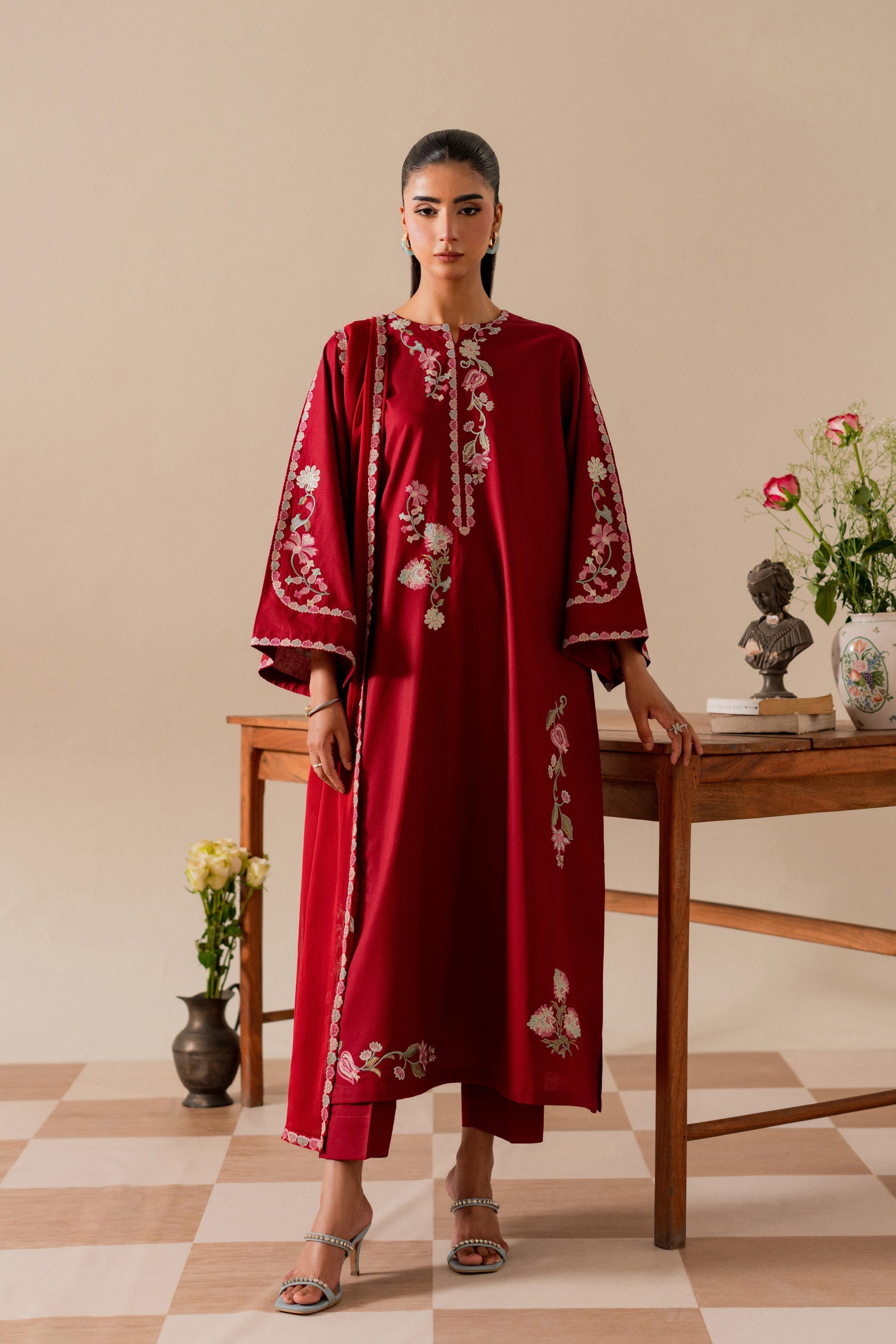 Sandal - 3pc - Maroon - Noura Retail