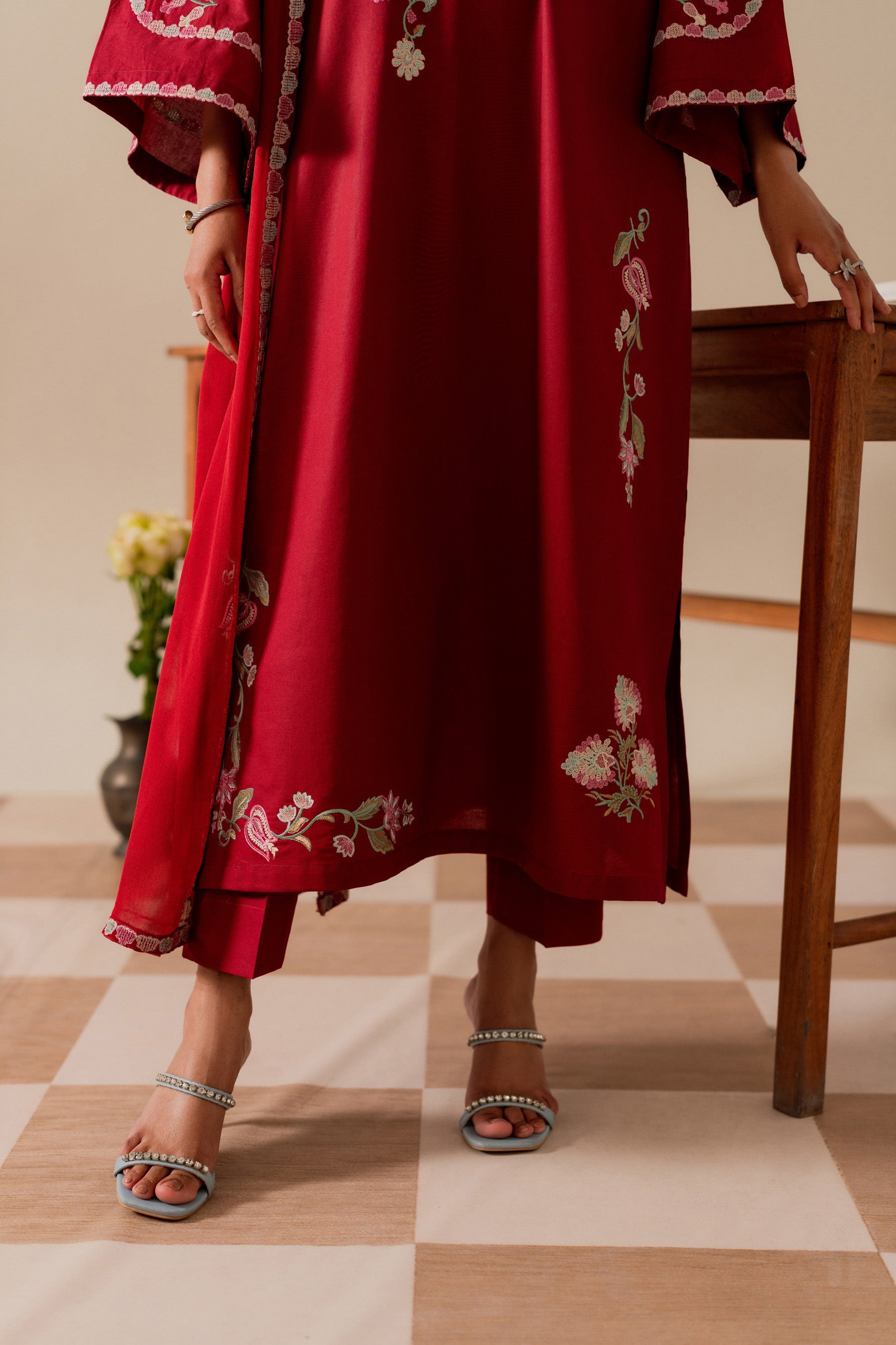 Sandal - 3pc - Maroon - Noura Retail