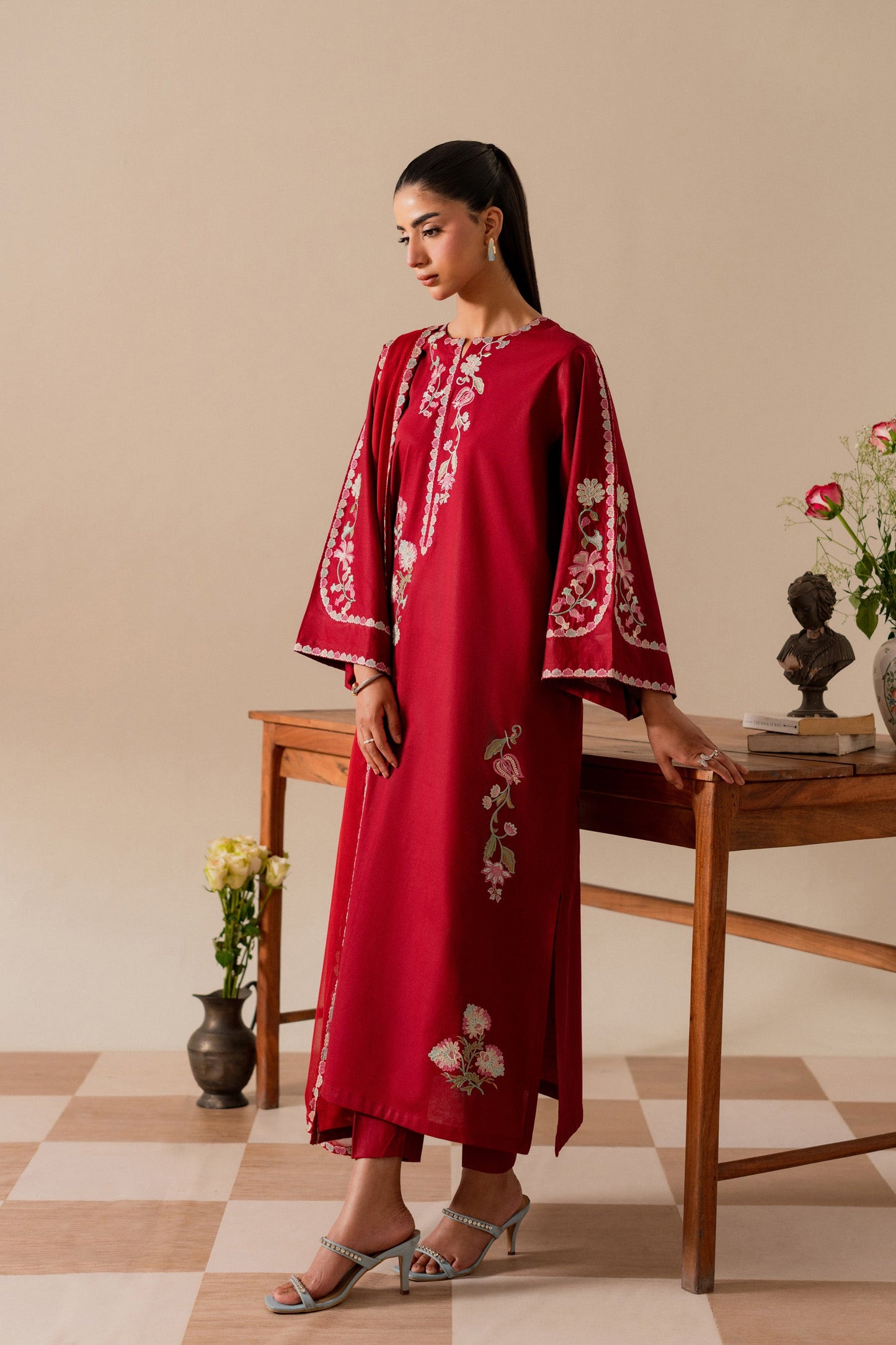 Sandal - 3pc - Maroon - Noura Retail