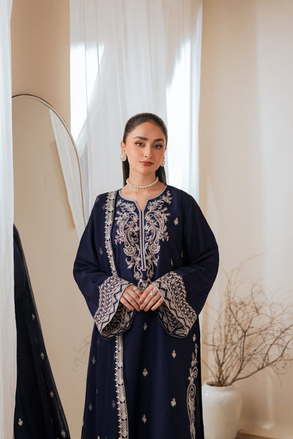 Roshana - 3pc - Dark Blue - Noura Retail