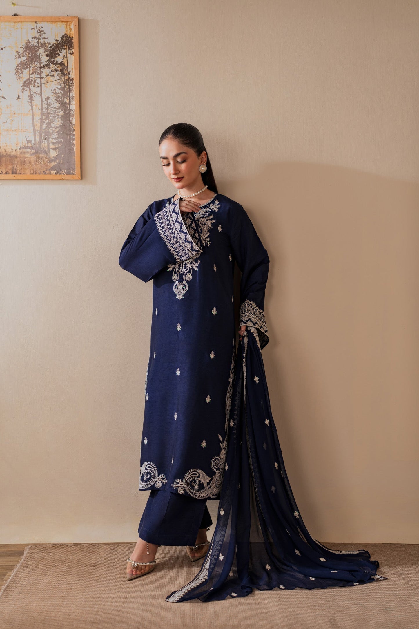 Roshana - 3pc - Dark Blue - Noura Retail