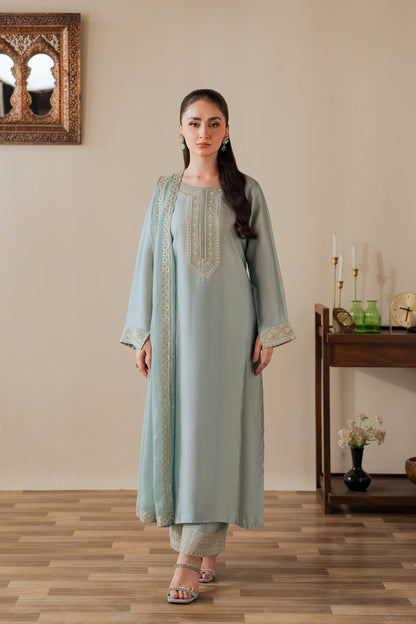 Mehrunisa - 3pc - Ice Blue - Noura Retail