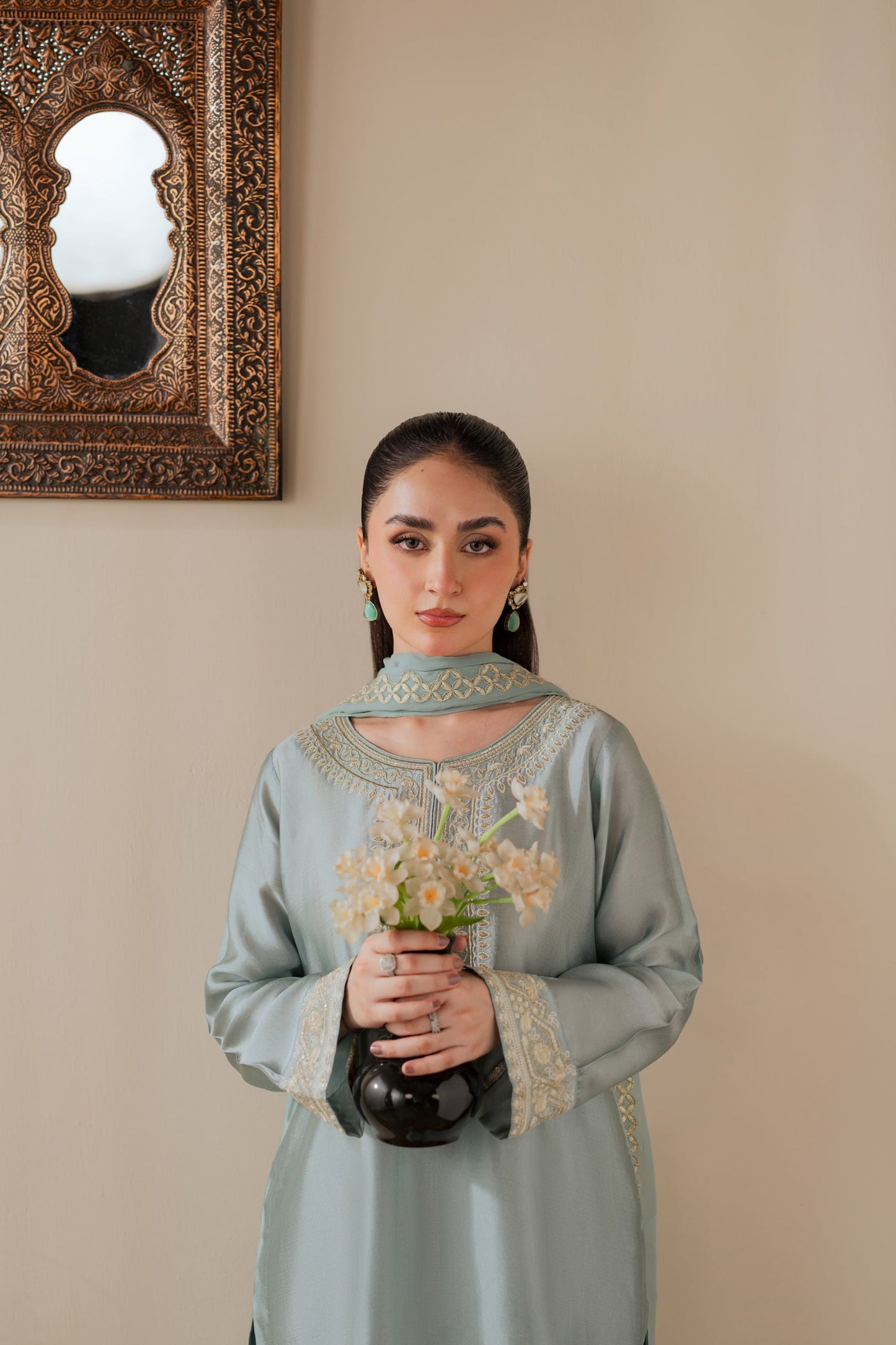 Mehrunisa - 3pc - Ice Blue - Noura Retail