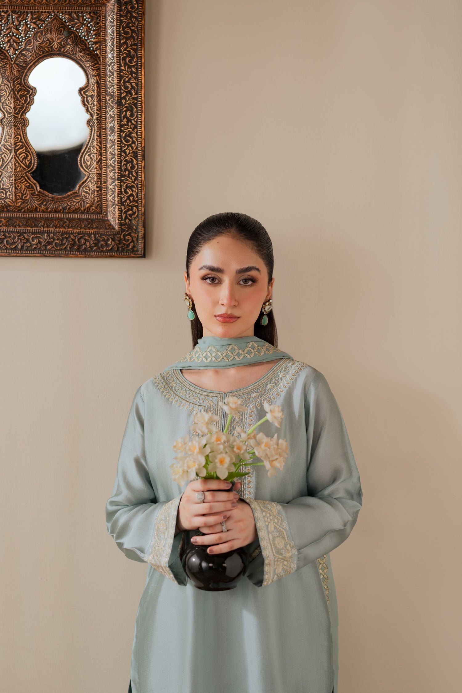 Mehrunisa - 3pc - Ice Blue - Noura Retail