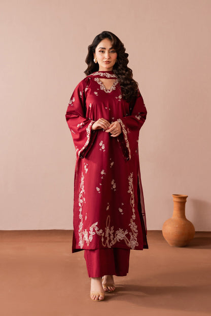Mehraab - 3pc - Maroon - Noura Retail