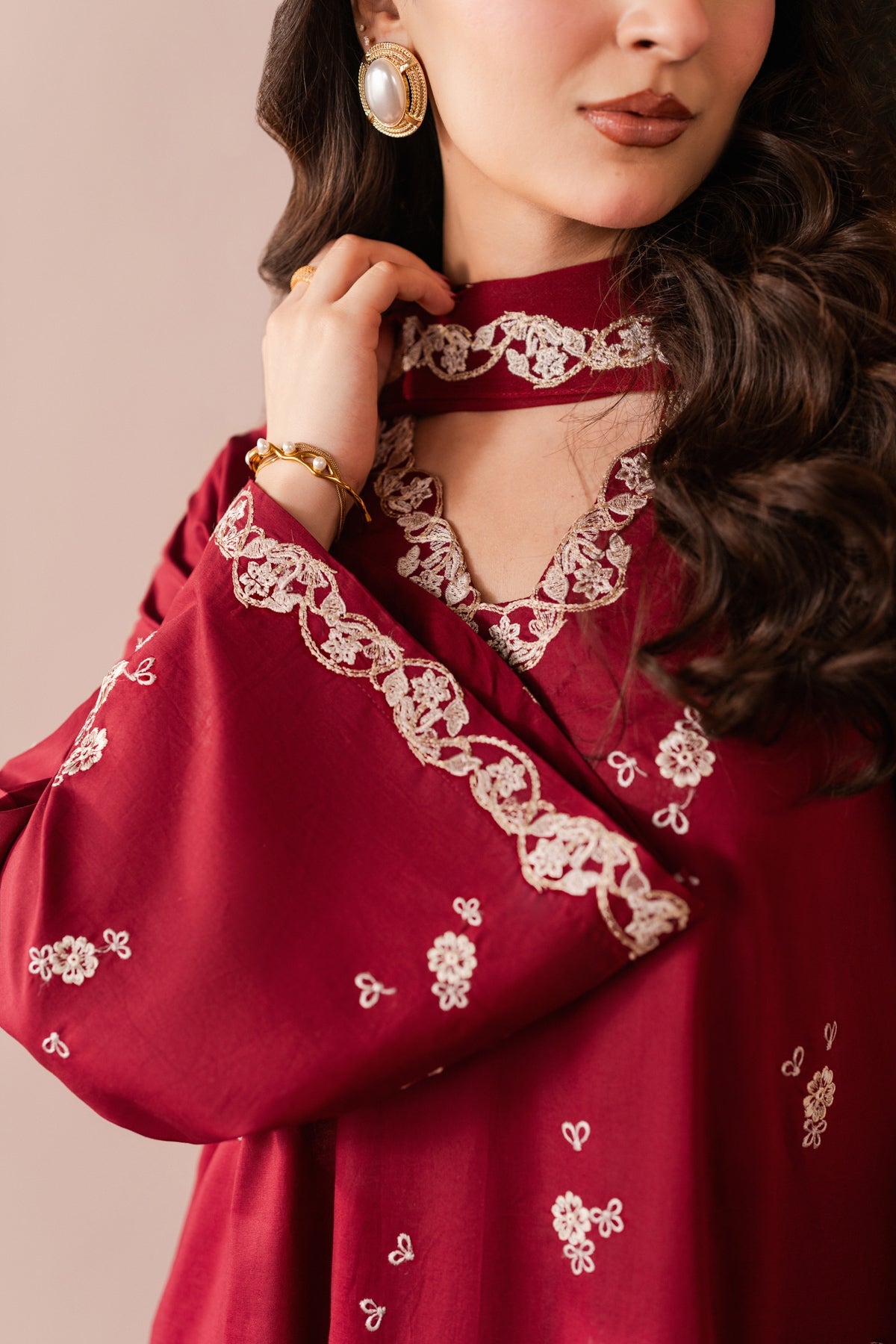 Mehraab - 3pc - Maroon - Noura Retail