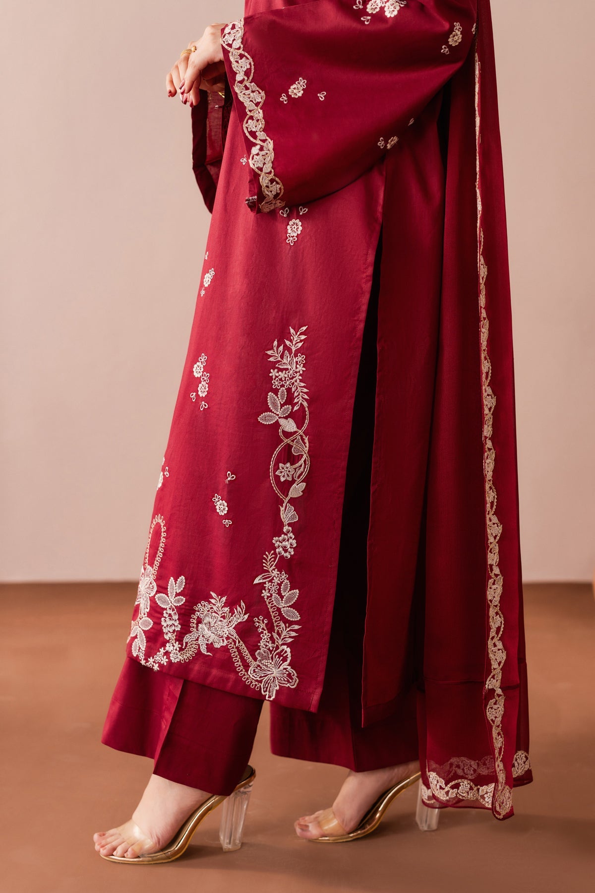 Mehraab - 3pc - Maroon - Noura Retail