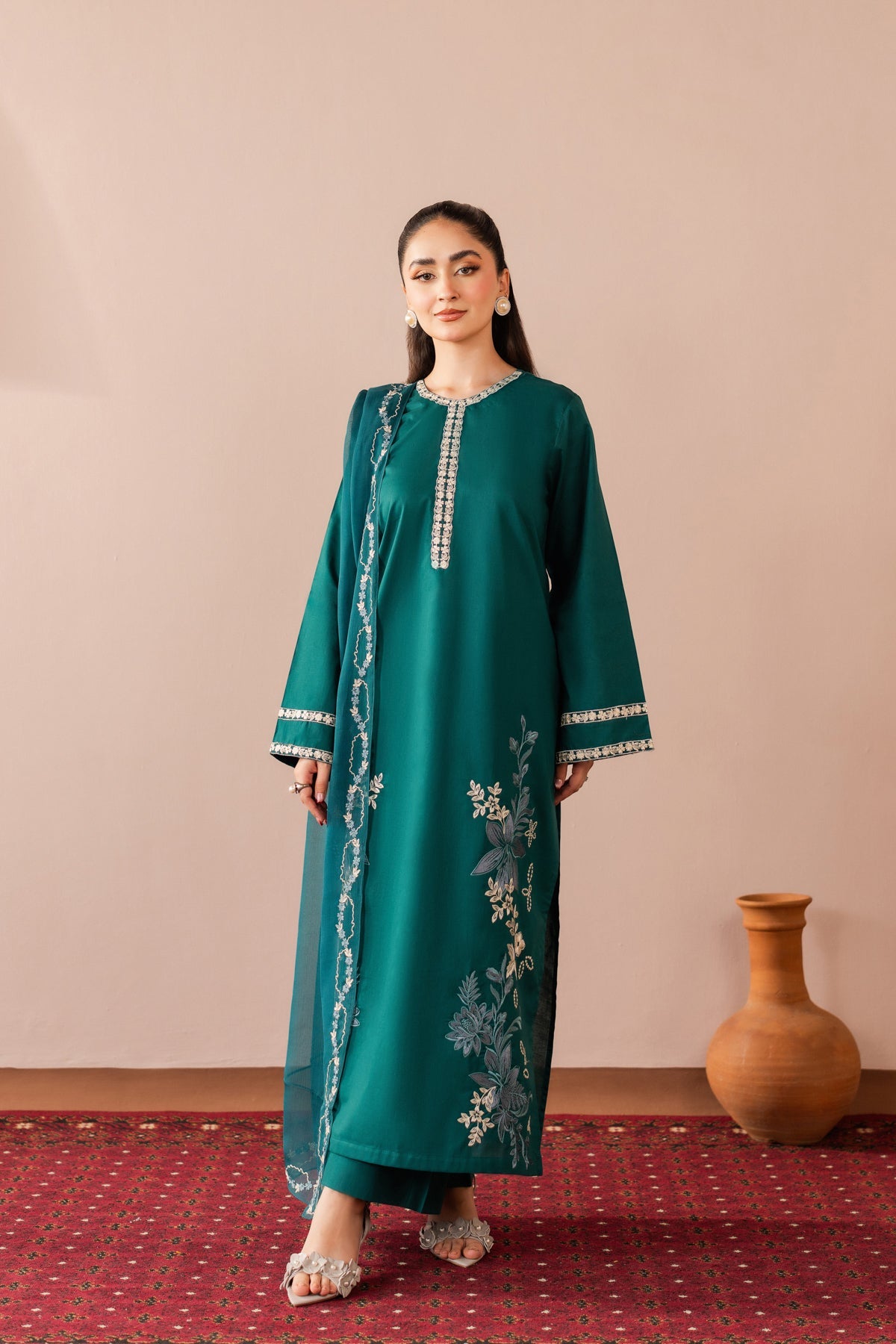 Zehrab - 3pc - Zinc Green - Noura Retail