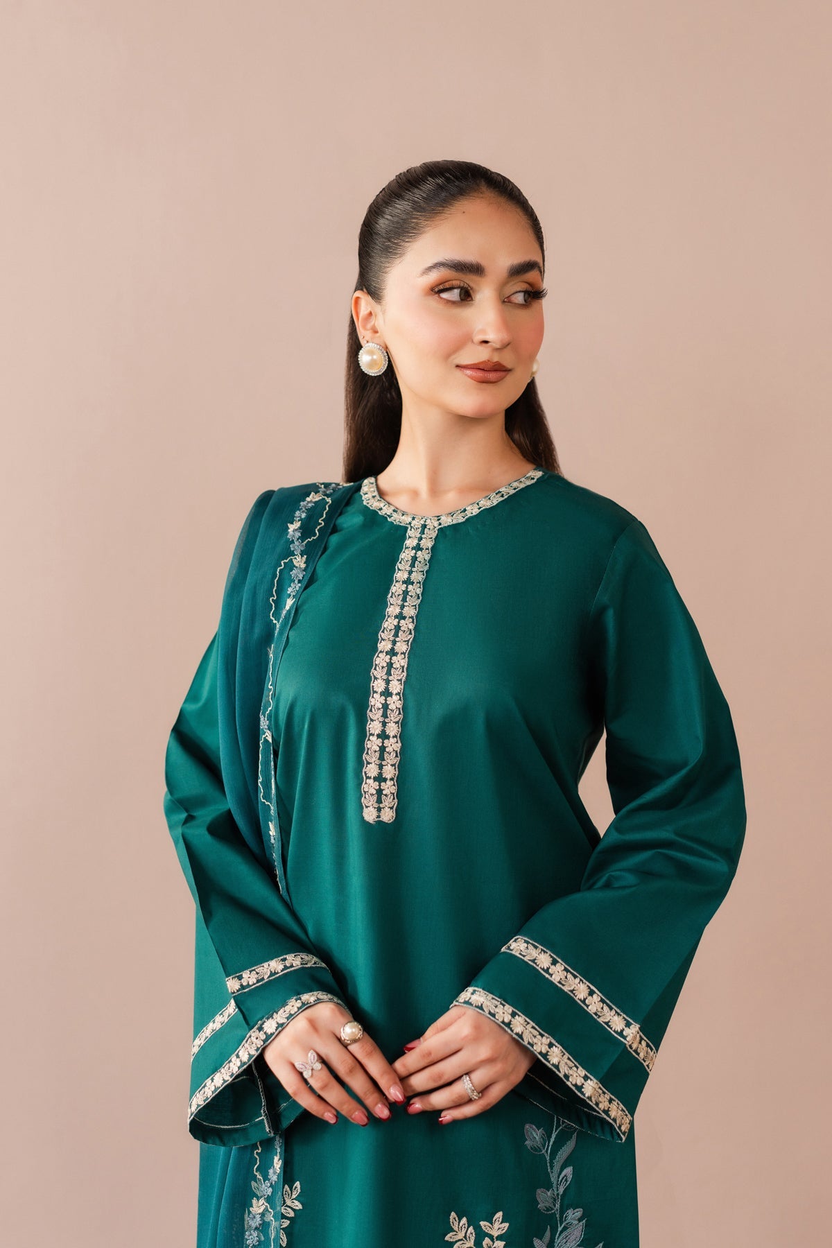 Zehrab - 3pc - Zinc Green - Noura Retail